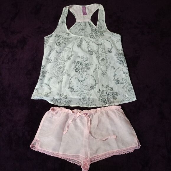 Sophie & Me by twenty-one Tank Shorts Pajama Set Comfy Sleepwear Small Petite - Picture 4 of 6